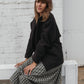 Portuguese Wool Pieper Coat in Black and Brown Herringbone - L and XL Left