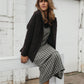 Portuguese Wool Pieper Coat in Black and Brown Herringbone - L and XL Left