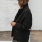 Portuguese Wool Pieper Coat in Black and Brown Herringbone - L and XL Left