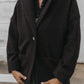 Portuguese Wool Pieper Coat in Black and Brown Herringbone - L and XL Left