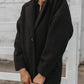 Portuguese Wool Pieper Coat in Black and Brown Herringbone - L and XL Left