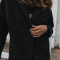 Portuguese Wool Pieper Coat in Black and Brown Herringbone - L and XL Left