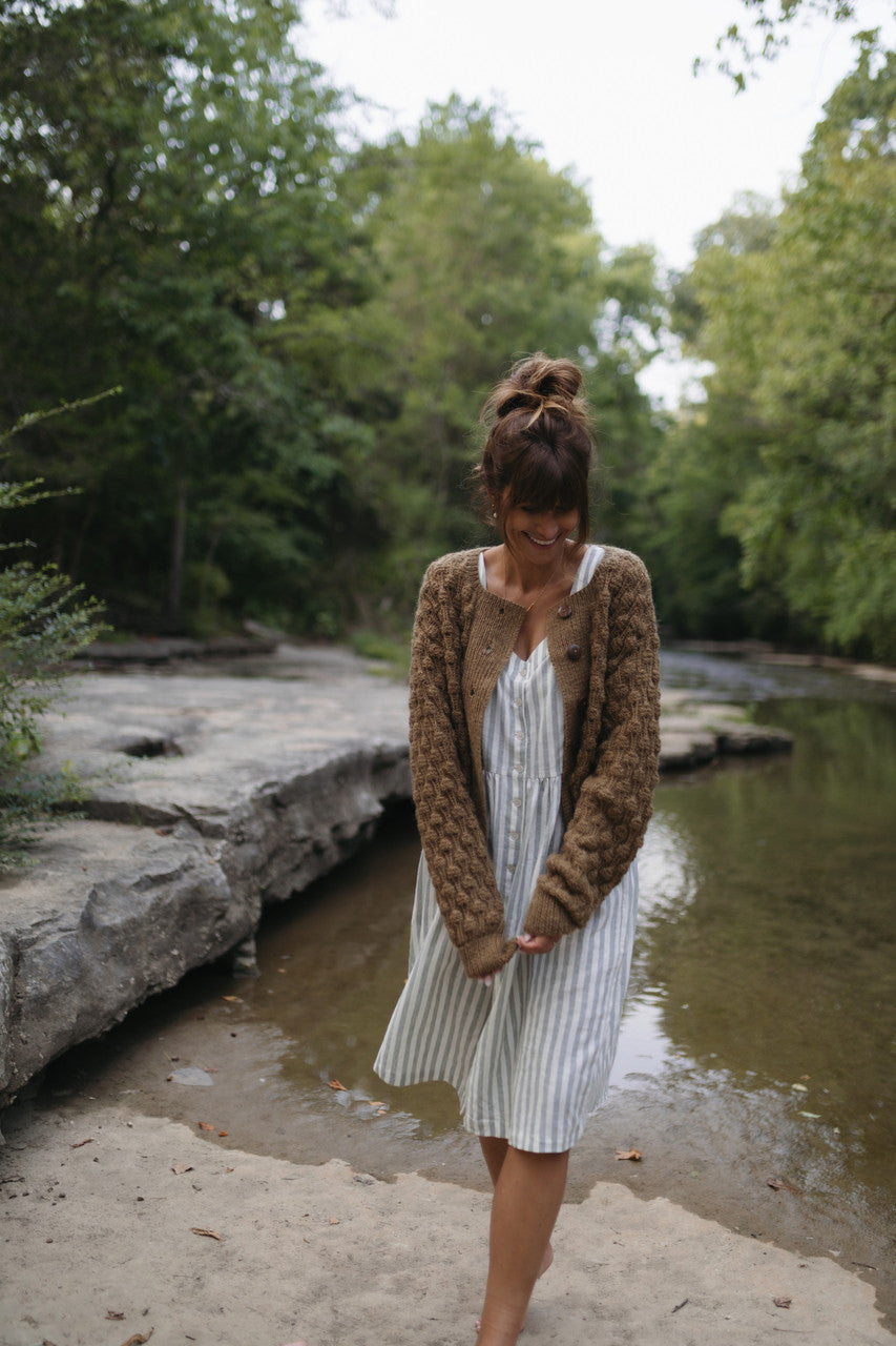 Quinn Wool Cardigan in Light Brown - Pre-Order 1/30