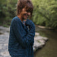 Tina Triangle Knit Cotton Cardigan in Teal Made to Order