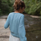 Kim Classic Cotton Cardigan in Light Blue Made to Order