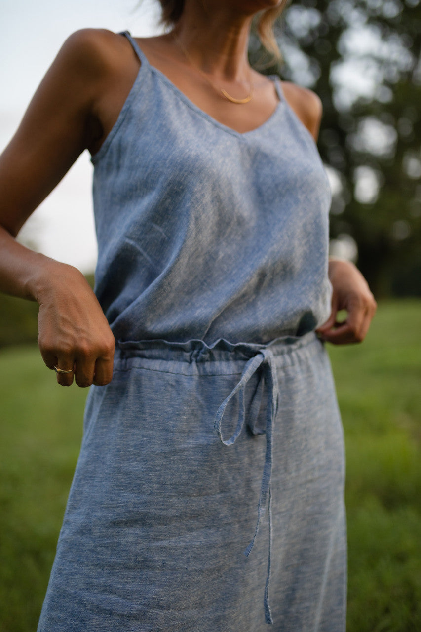 Linen Skirt Set in Light Blue - Pre-Order 2/30