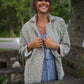 Portuguese Wool Pieper Coat in Light Grey and Cream Lace Weave Made to Order