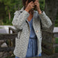 Portuguese Wool Pieper Coat in Light Grey and Cream Lace Weave Made to Order