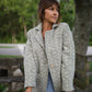 Portuguese Wool Pieper Coat in Light Grey and Cream Lace Weave Made to Order