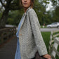 Portuguese Wool Pieper Coat in Light Grey and Cream Lace Weave Made to Order