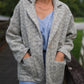 Portuguese Wool Pieper Coat in Light Grey and Cream Lace Weave Made to Order