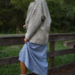 Portuguese Wool Pieper Coat in Light Grey and Cream Lace Weave Made to Order