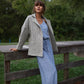 Portuguese Wool Pieper Coat in Light Grey and Cream Lace Weave Made to Order