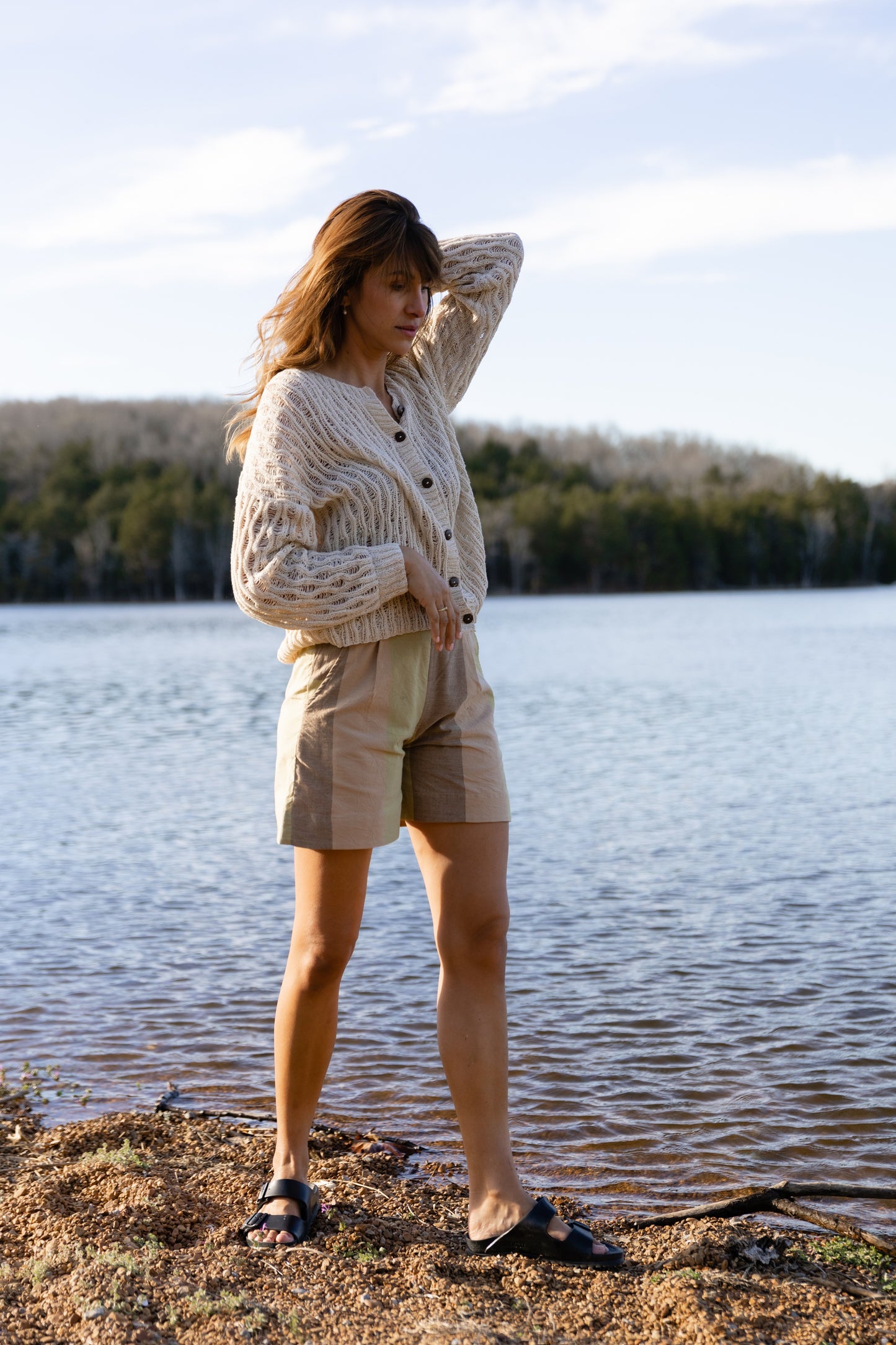 Alice Cotton Cardigan in Natural White Made to Order