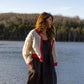 Agnes Mohair Cardigan in Natural White and Red Made to Order