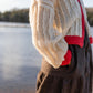 Agnes Mohair Cardigan in Natural White and Red Made to Order