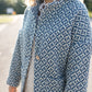 Portuguese Wool Pieper Coat in Midnight Blue Diamond Weave Made to Order