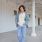Portuguese Wool Pieper Coat in Midnight Blue Diamond Weave Made to Order
