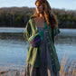 Paige Handwoven Cotton Relaxed Shirt Dress in Green Check Made to Order
