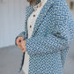 Portuguese Wool Pieper Coat in Midnight Blue Diamond Weave Made to Order