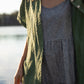 Paige Handwoven Cotton Relaxed Shirt Dress in Green Check Made to Order