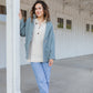 Portuguese Wool Pieper Coat in Midnight Blue Diamond Weave Made to Order
