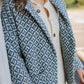 Portuguese Wool Pieper Coat in Midnight Blue Diamond Weave Made to Order