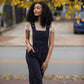 Dilsi Handwoven Cotton Overalls in Black and White - XS and XL Left