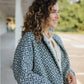 Portuguese Wool Pieper Coat in Midnight Blue Diamond Weave Made to Order