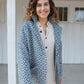 Portuguese Wool Pieper Coat in Midnight Blue Diamond Weave Made to Order