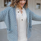 Portuguese Wool Pieper Coat in Midnight Blue Diamond Weave Made to Order