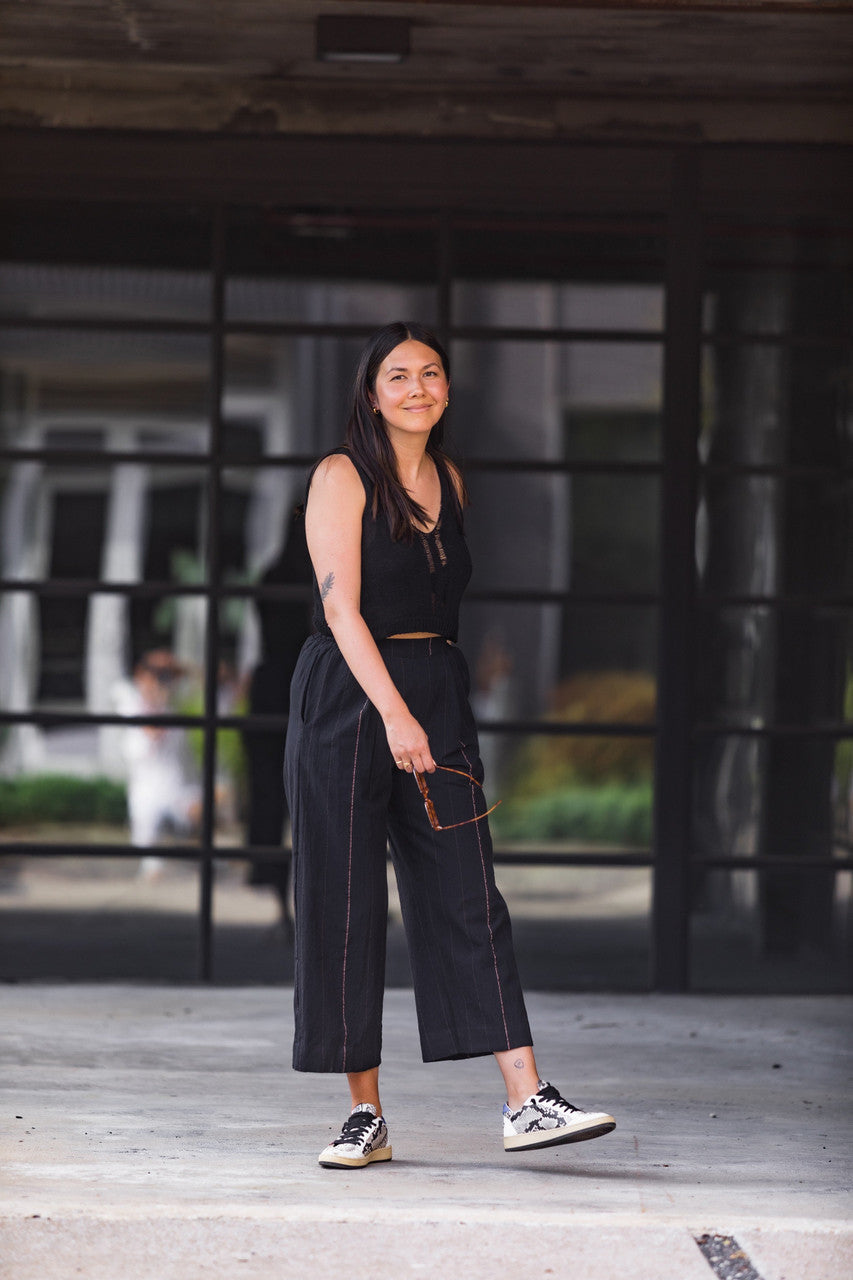 CREPE WEAVE SETUP PANTS Lサイズ MASH STORE Katie Handwoven Crop Pants in Multiple Colors – LizAlig