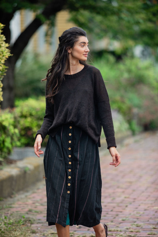 Handwoven Cotton Flair Midi Skirt - Pre-Order 2/30