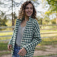 Portuguese Wool Pieper Coat in Sage/Slate and Cream Check Made to Order