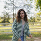 Portuguese Wool Pieper Coat in Sage/Slate and Cream Check Made to Order