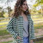 Portuguese Wool Pieper Coat in Sage/Slate and Cream Check Made to Order