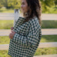 Portuguese Wool Pieper Coat in Sage/Slate and Cream Check Made to Order