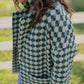 Portuguese Wool Pieper Coat in Sage/Slate and Cream Check Made to Order