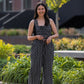 Dilsi Handwoven Cotton Overalls in Black and White - XS and XL Left