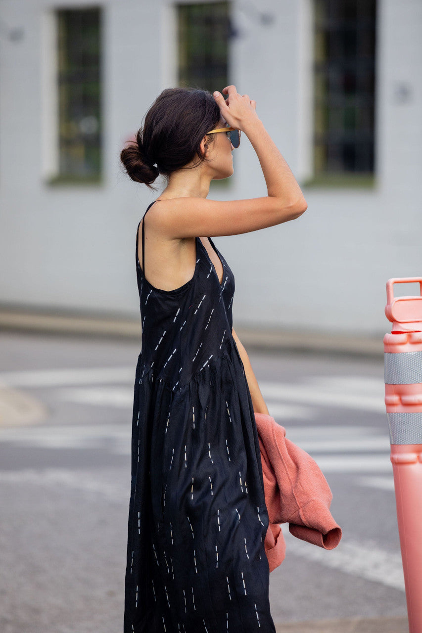 Faro Dress in Black and White Gingham Cotton Made to Order