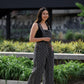 Dilsi Handwoven Cotton Overalls in Black and White - XS and XL Left