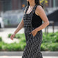 Dilsi Handwoven Cotton Overalls in Black and White - XS and XL Left