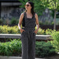 Dilsi Handwoven Cotton Overalls in Black and White - XS and XL Left
