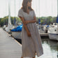 June Dress in Beige Linen Made to Order