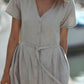 June Dress in Beige Linen Made to Order