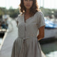 June Dress in Beige Linen Made to Order