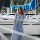 June Dress in Light Blue Linen/Cotton