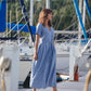 June Dress in Light Blue Linen/Cotton