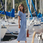 June Dress in Light Blue Linen/Cotton