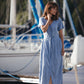 June Dress in Light Blue Linen/Cotton